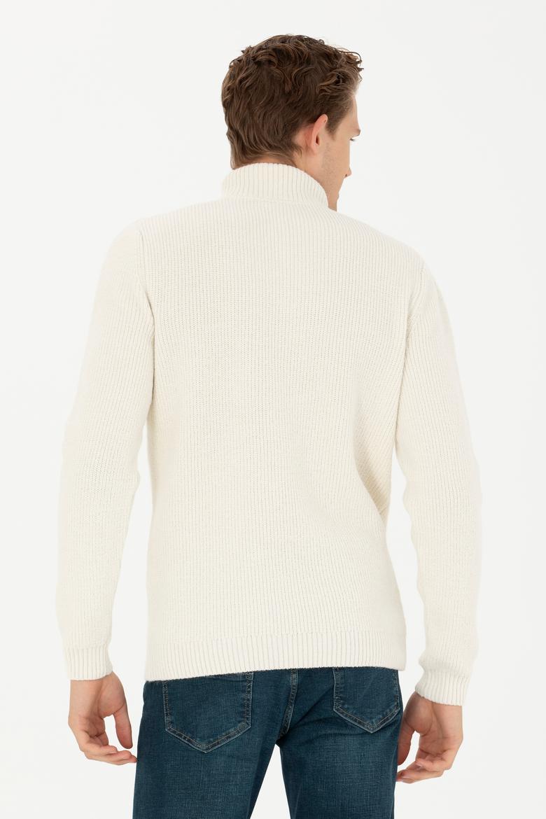 Erkek Taş Yarım Fermuarlı Kazak - 50277089026