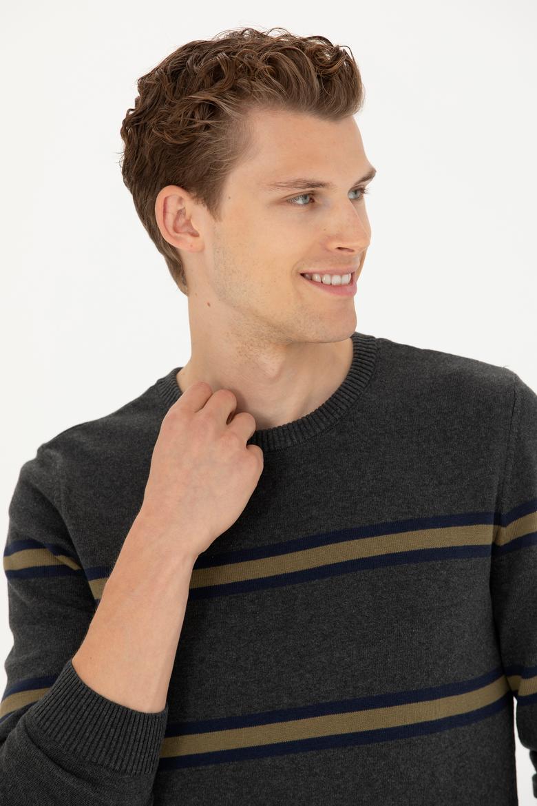 Erkek Antrasit Melanj Kazak - 50277101016