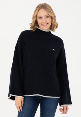 Kadın Lacivert Balıkçı Yaka Kazak - 50277261032