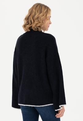 Kadın Lacivert Balıkçı Yaka Kazak - 50277261032