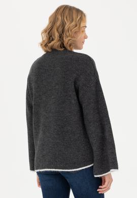 Kadın Antrasit Melanj Kazak - 50277261024