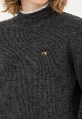 Kadın Antrasit Melanj Kazak - 50277261024