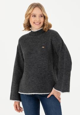 Kadın Antrasit Melanj Kazak - 50277261024