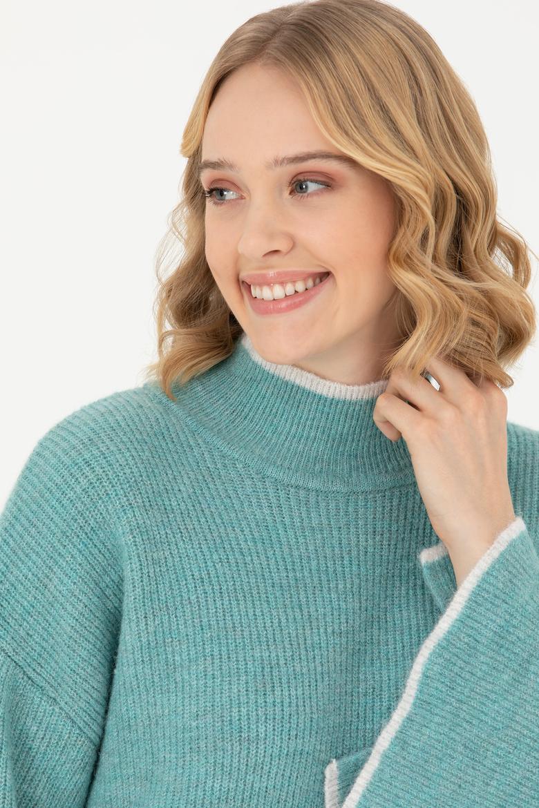 Kadın Mint Balıkçı Yaka Kazak - 50277261043