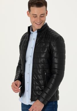 Erkek Siyah Deri Ceket - 50278978005