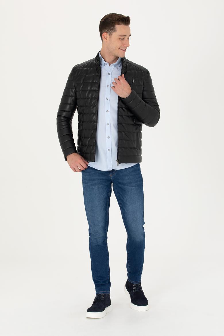 Erkek Siyah Deri Ceket - 50278978005