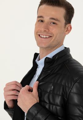 Erkek Siyah Deri Ceket - 50278978005