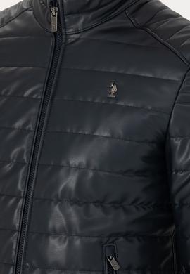 Erkek Lacivert Deri Ceket - 50278978012