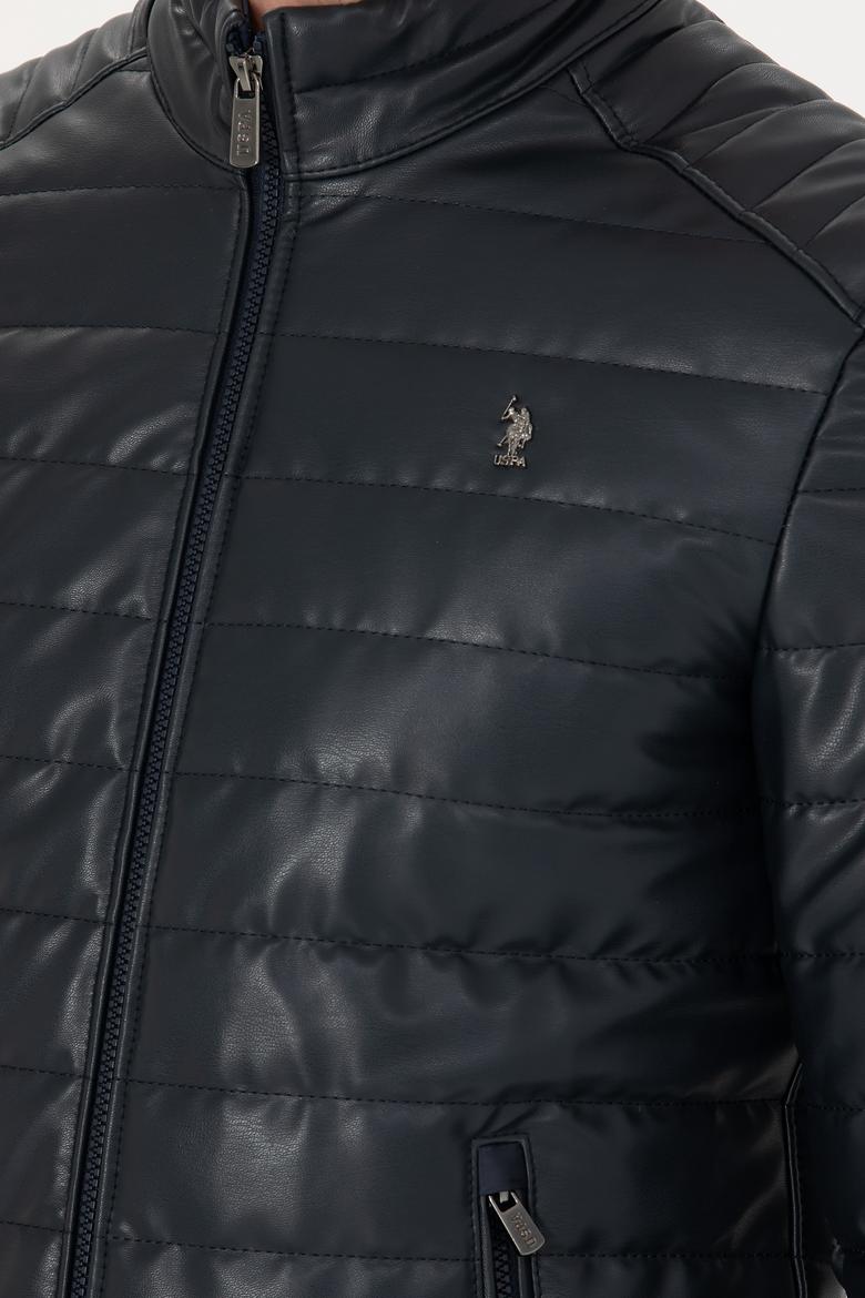 Erkek Lacivert Deri Ceket - 50278978012