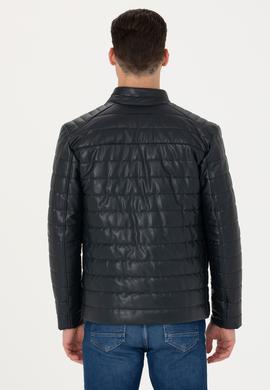 Erkek Lacivert Deri Ceket - 50278978012