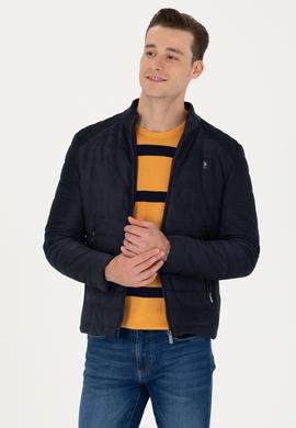 Erkek Lacivert Deri Ceket - 50278975031