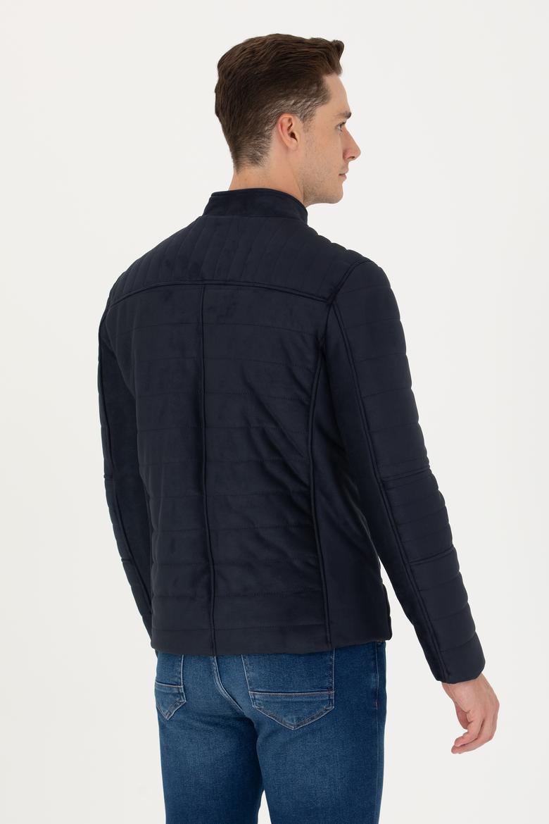 Erkek Lacivert Deri Ceket - 50278975031