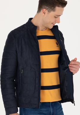 Erkek Lacivert Deri Ceket - 50278975031