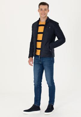 Erkek Lacivert Deri Ceket - 50278975031