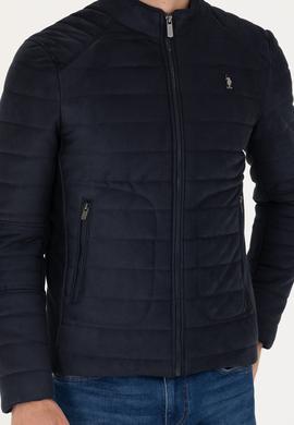 Erkek Lacivert Deri Ceket - 50278975031