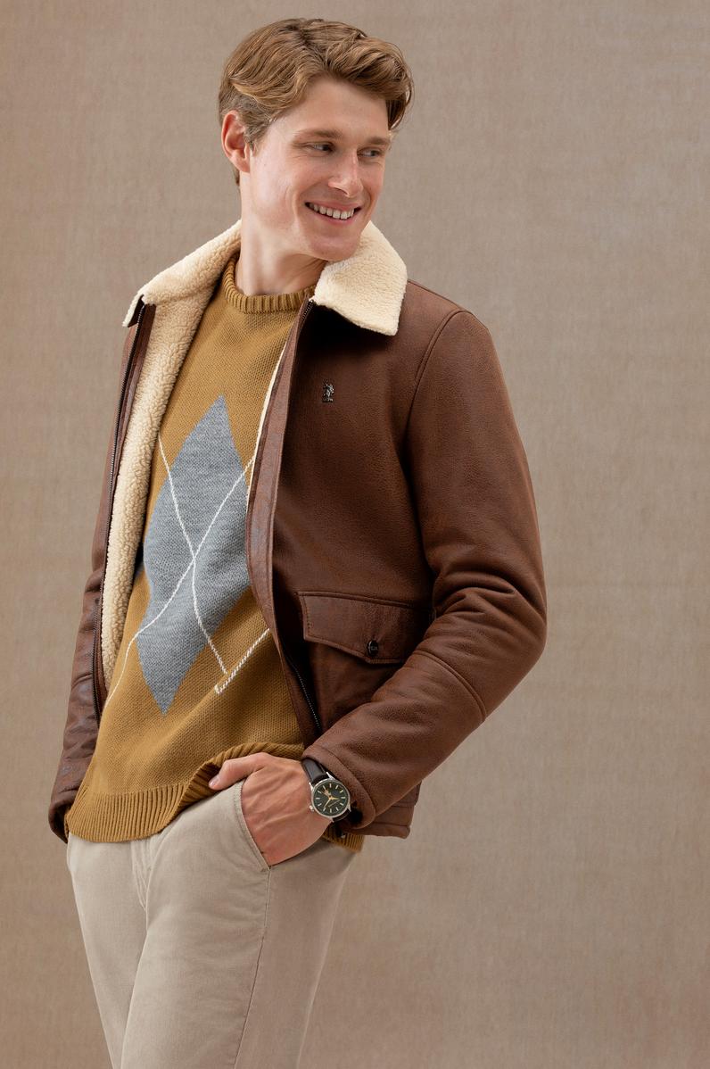 Erkek Taba Deri Ceket