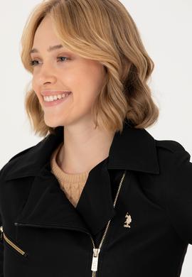 Kadın Siyah Deri Ceket - 50278990004