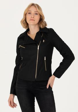 Kadın Siyah Deri Ceket - 50278990004