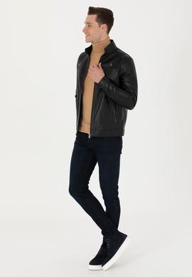 Erkek Siyah Deri Ceket - 50278992007
