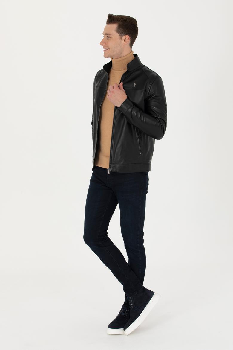 Erkek Siyah Deri Ceket - 50278992007