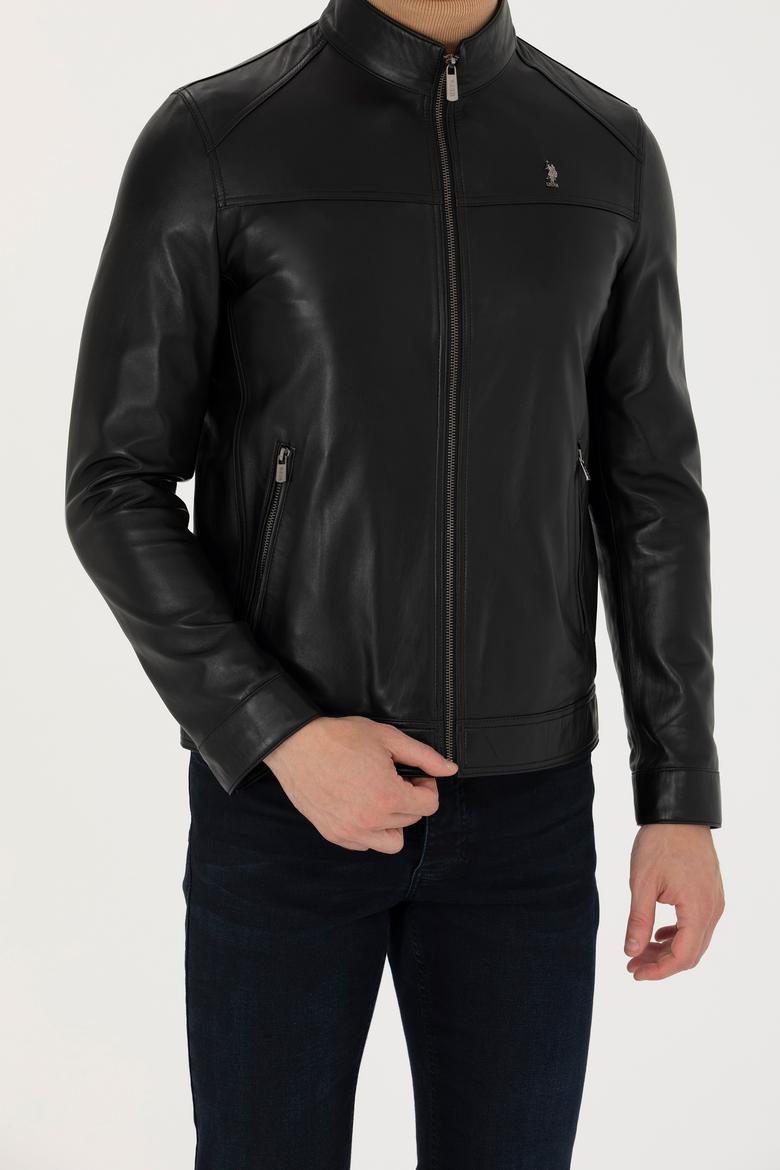 Erkek Siyah Deri Ceket - 50278992007