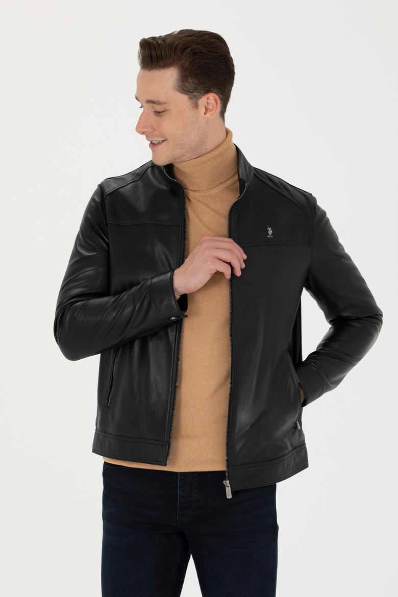 Erkek Siyah Deri Ceket - 50278992007