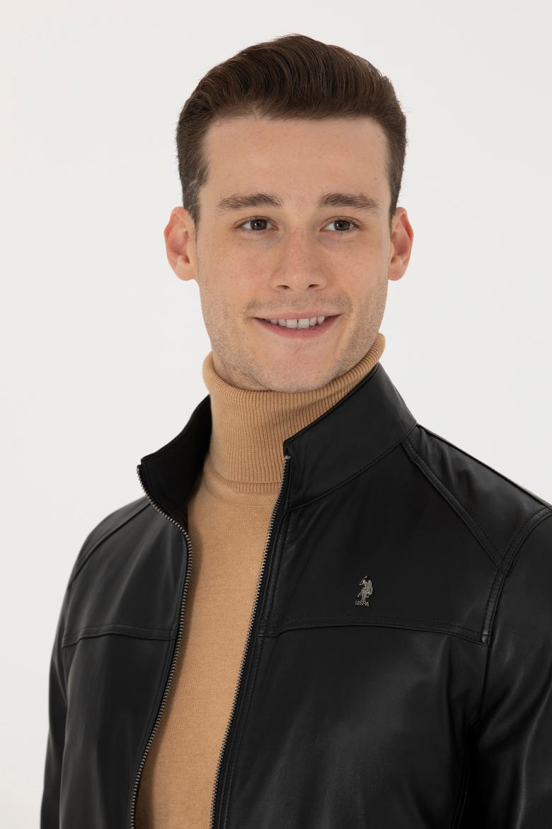 Erkek Siyah Deri Ceket - 50278992007