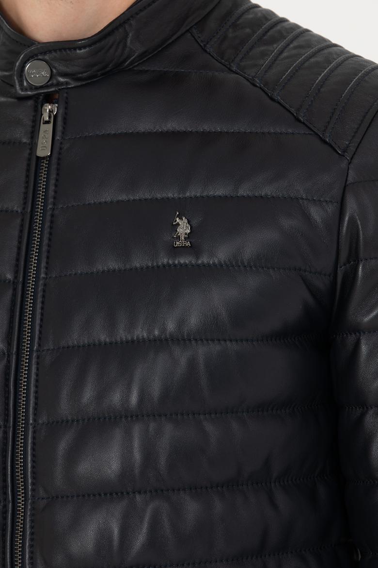 Erkek Lacivert Deri Ceket - 50278994014