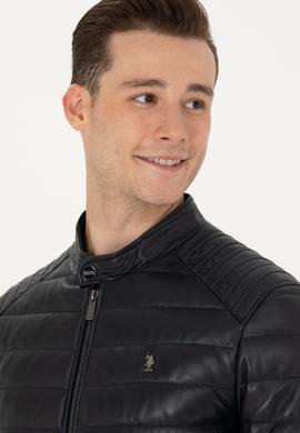 Erkek Lacivert Deri Ceket - 50278994014