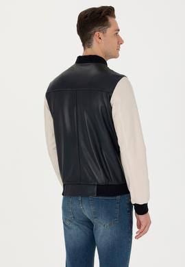 Erkek Lacivert Deri Ceket - 50278995004