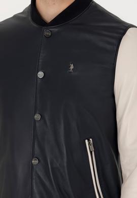 Erkek Lacivert Deri Ceket - 50278995004