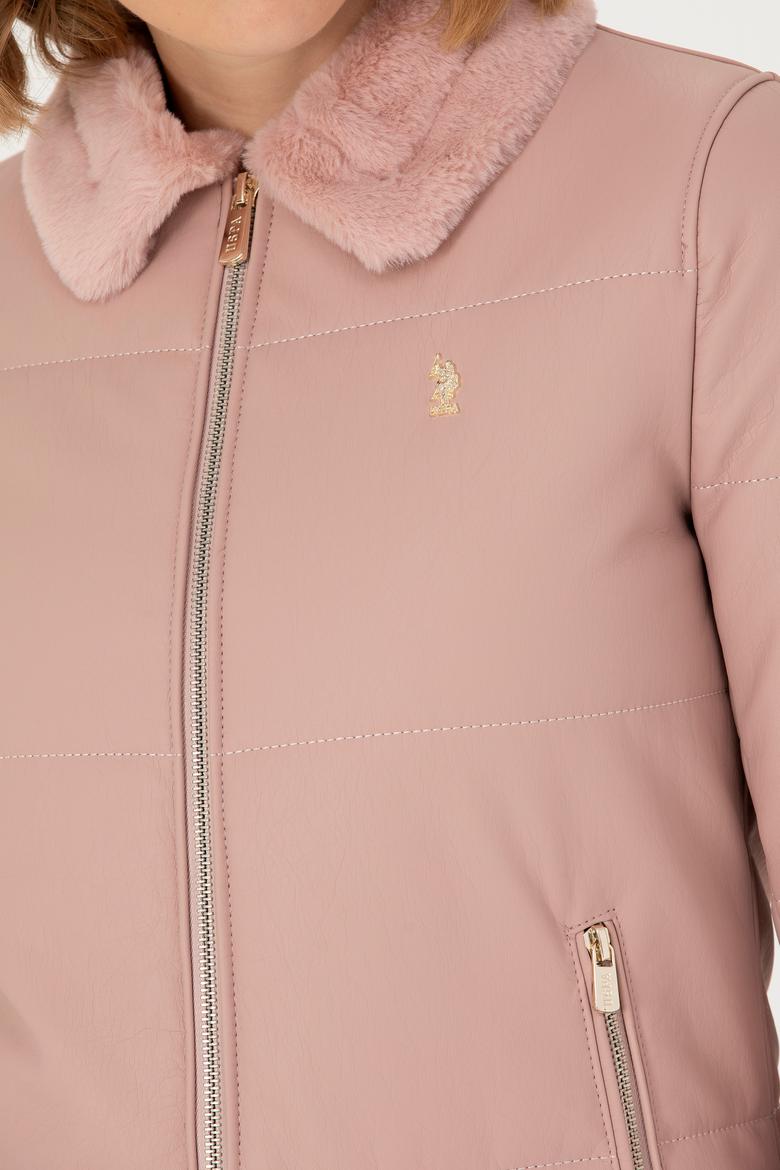 Kadın Açık Pembe Deri Ceket - 50279042001