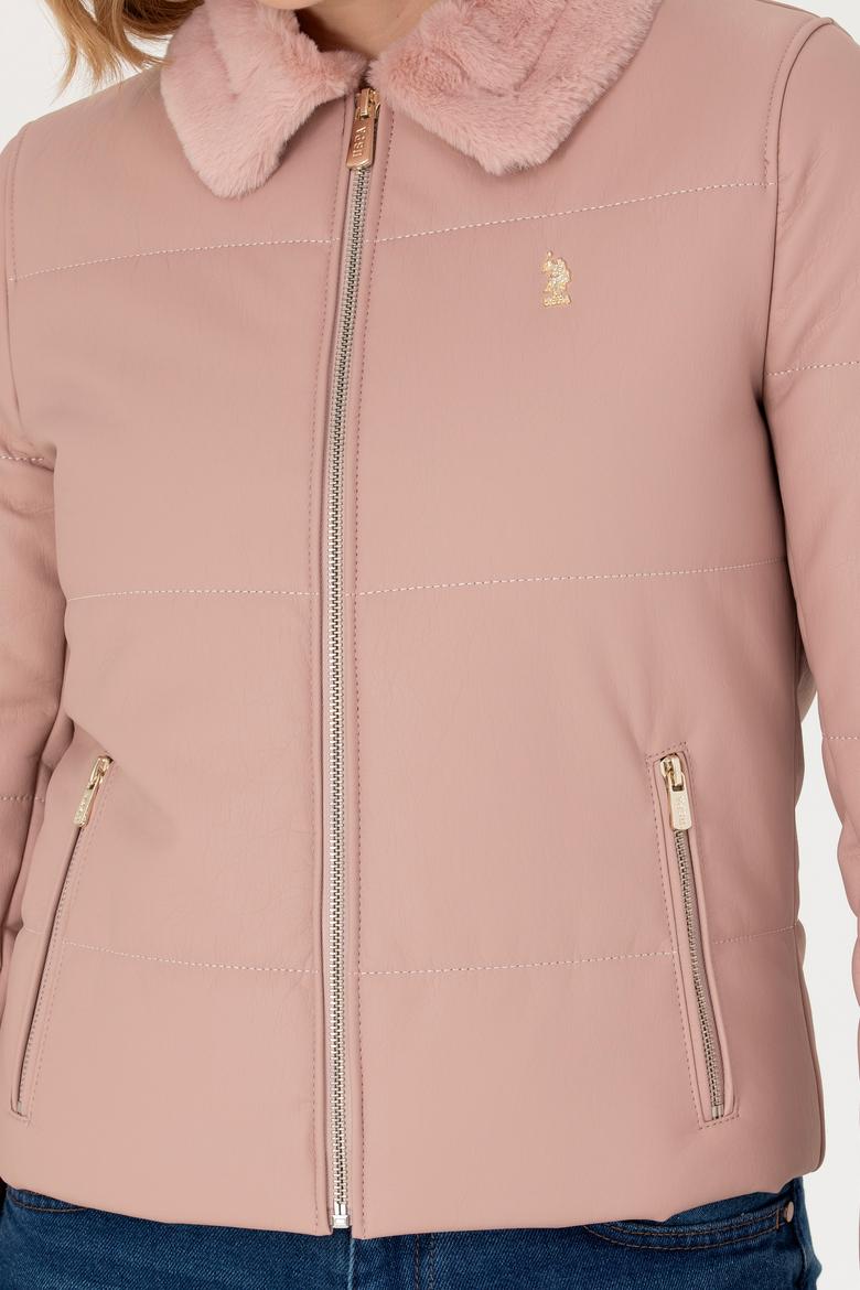 Kadın Açık Pembe Deri Ceket - 50279042001