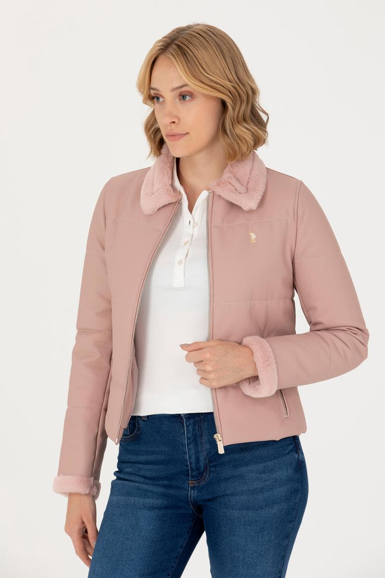 Kadın Açık Pembe Deri Ceket - 50279042001
