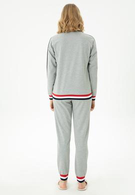 Kadın Gri Melanj Pijama Takımı - 50284386008