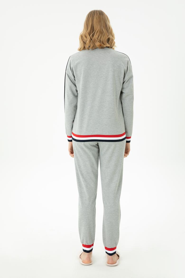 Kadın Gri Melanj Pijama Takımı - 50284386008