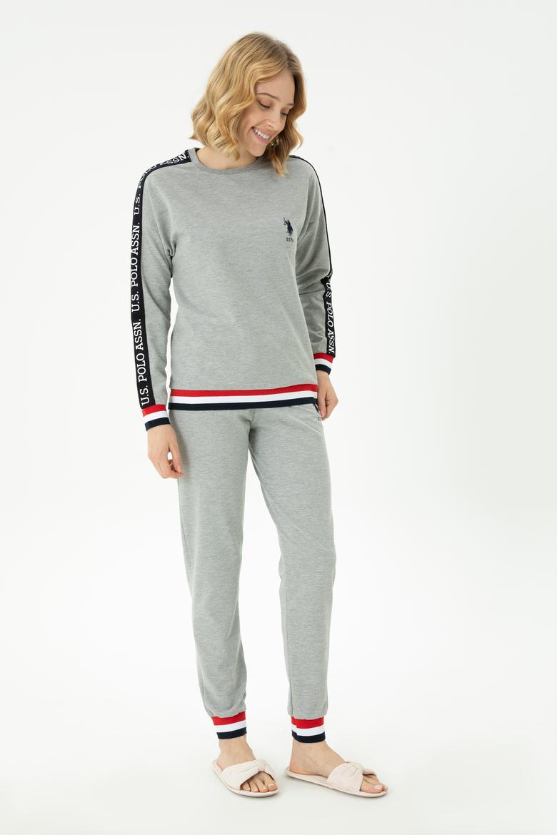 Kadın Gri Melanj Pijama Takımı - 50284386008
