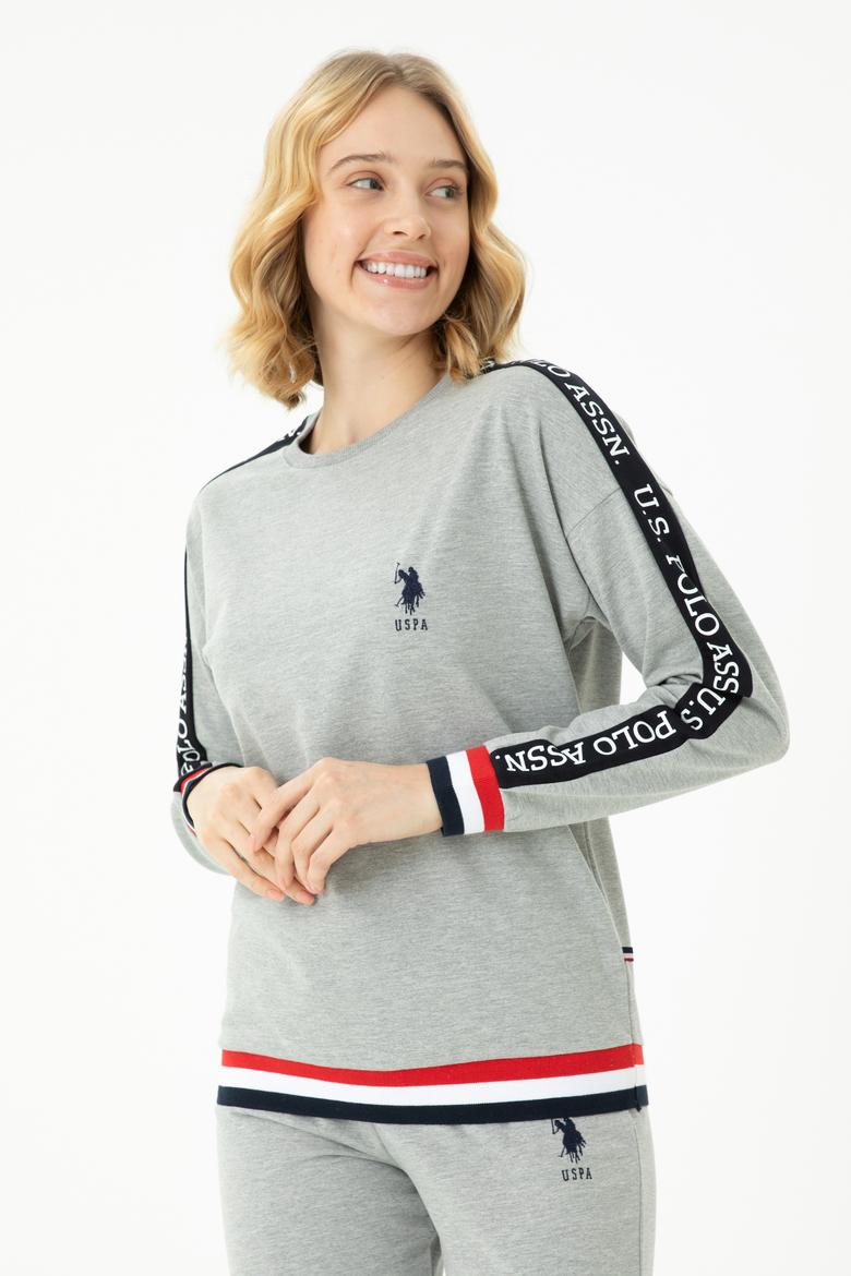 Kadın Gri Melanj Pijama Takımı - 50284386008