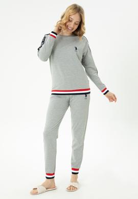 Kadın Gri Melanj Pijama Takımı - 50284386008