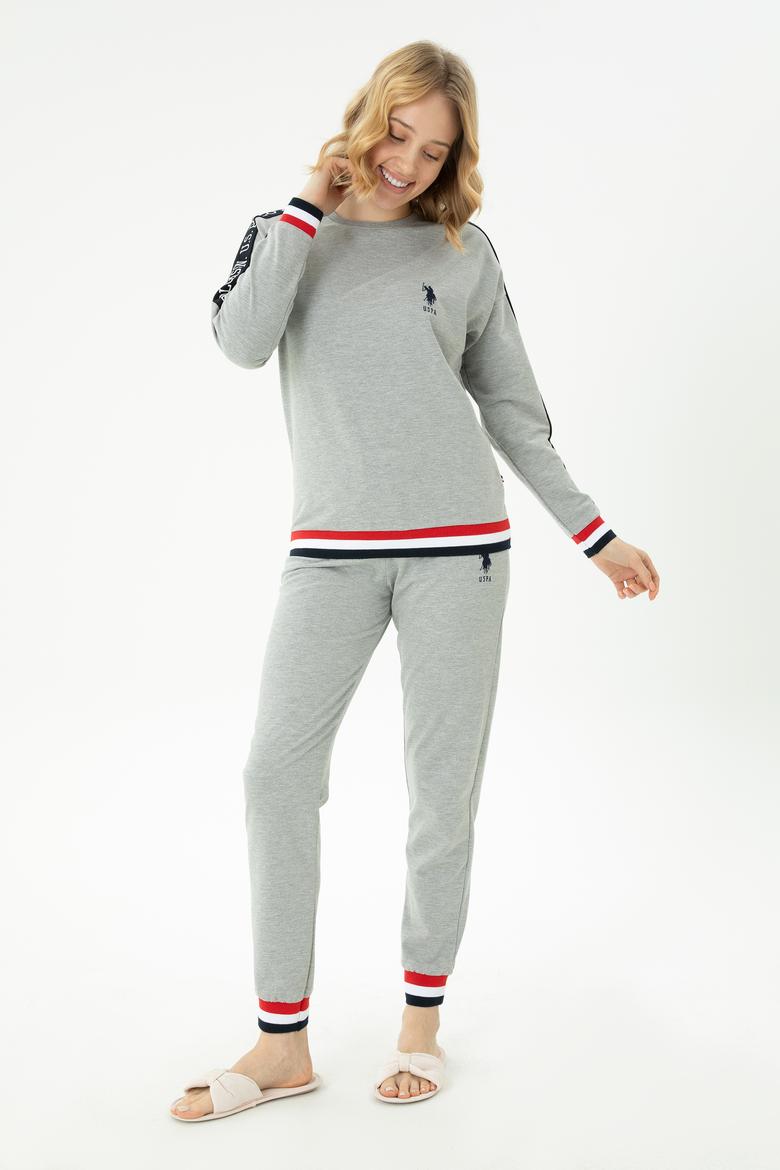 Kadın Gri Melanj Pijama Takımı