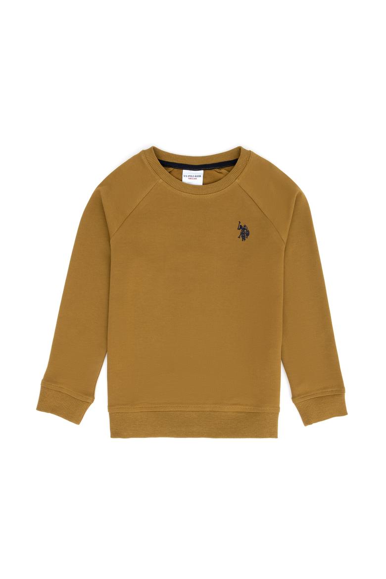Erkek Çocuk Açık Haki Basic Bisiklet Yaka Sweatshirt - 50273756258