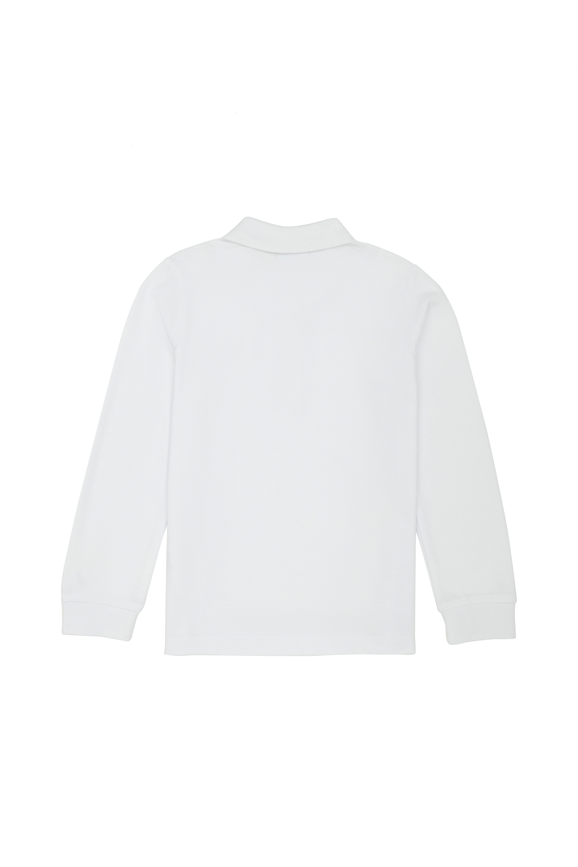 Erkek Çocuk Beyaz Basic Polo Yaka Sweatshirt