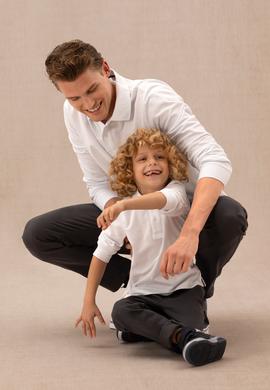 Erkek Çocuk Beyaz Basic Polo Yaka Sweatshirt - 50269421003