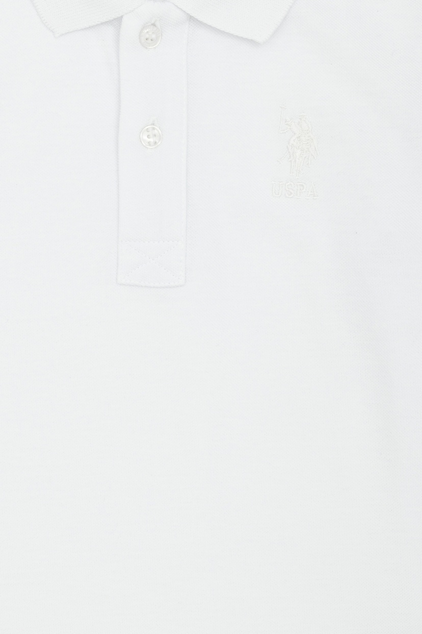 Erkek Çocuk Beyaz Basic Polo Yaka Sweatshirt