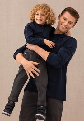 Erkek Çocuk Lacivert Basic Polo Yaka Sweatshirt - 50269421025