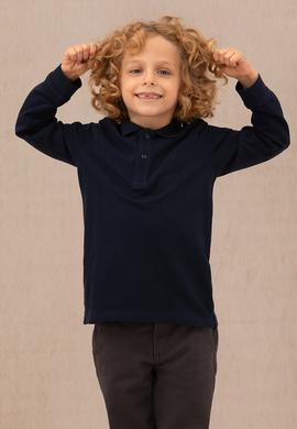 Erkek Çocuk Lacivert Basic Polo Yaka Sweatshirt - 50269421025