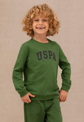 Erkek Çocuk Yeşil Basic Bisiklet Yaka Sweatshirt - 50273757035