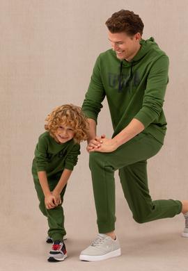 Erkek Çocuk Yeşil Basic Bisiklet Yaka Sweatshirt - 50273757035