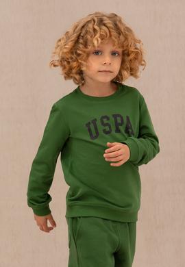 Erkek Çocuk Yeşil Basic Bisiklet Yaka Sweatshirt - 50273757035
