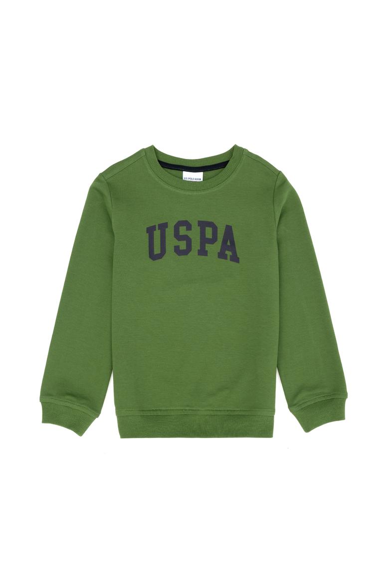Erkek Çocuk Yeşil Basic Bisiklet Yaka Sweatshirt - 50273757035